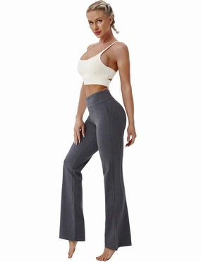 29" 31" 33" 35" Cotton Bootcut Leggings heathercharcoal_Running