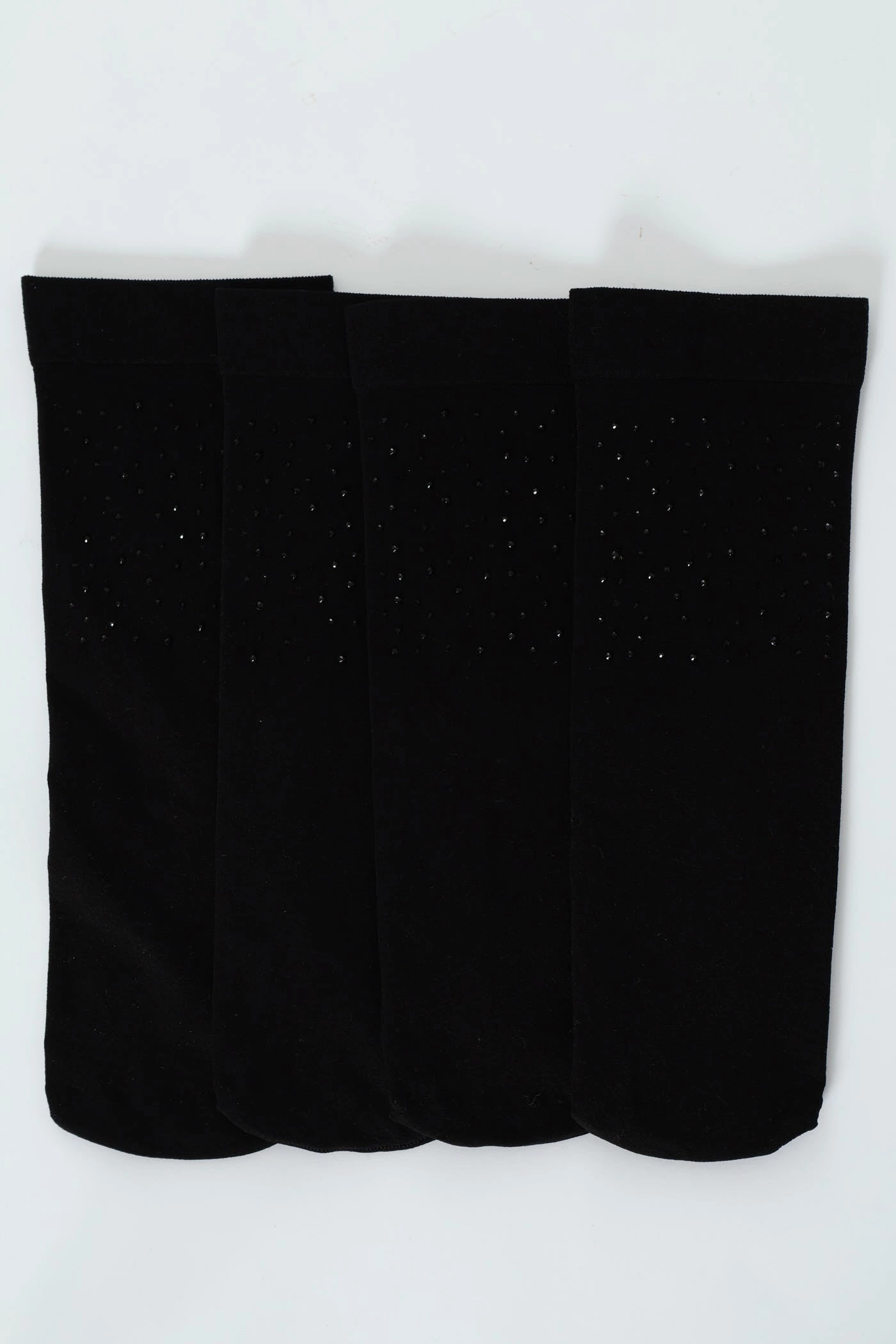 2 Pack Diamante Anklet Socks - Black
