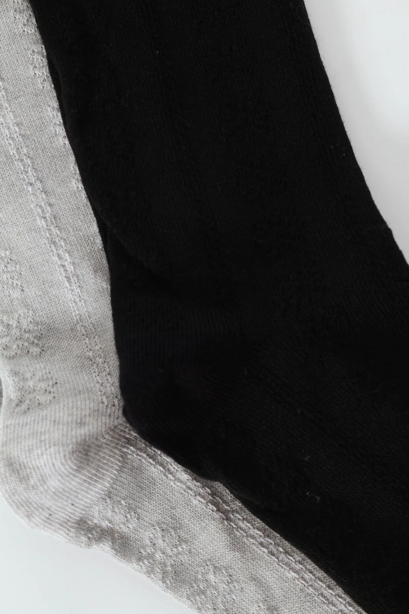 2 Pack Jacquard Flowers Crew Socks - Black/Grey