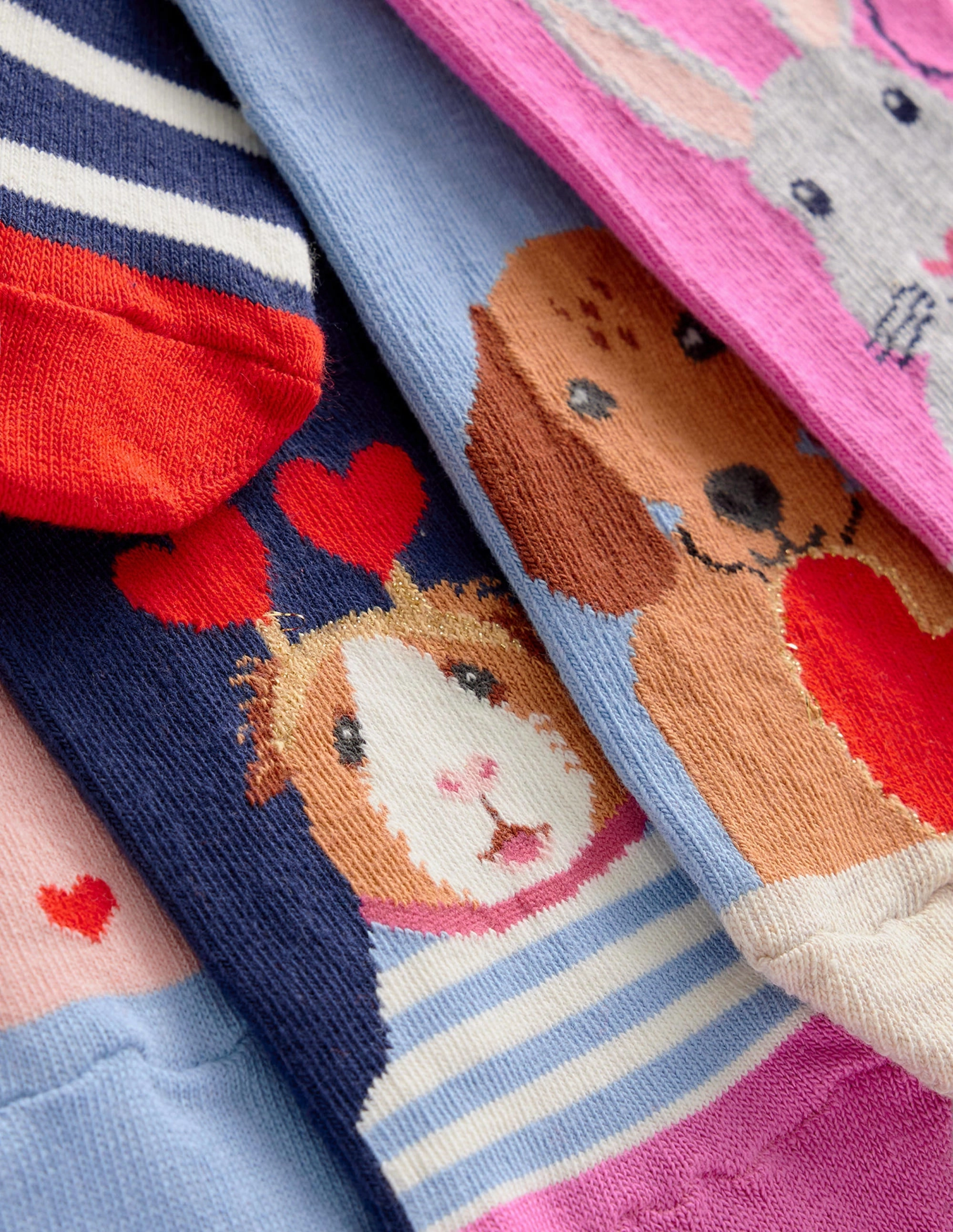7-Pack Socks-Multi Heart Animals