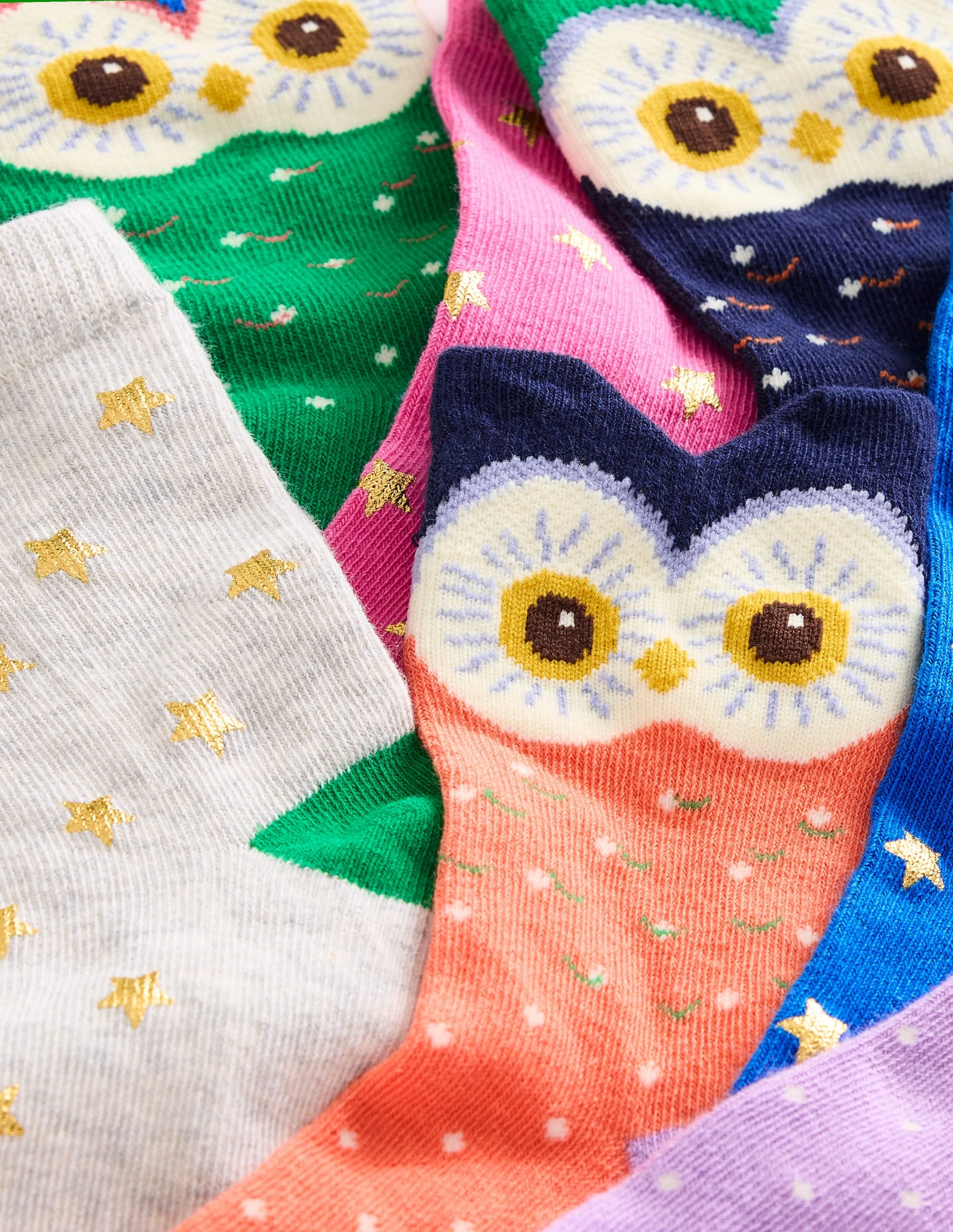 7-Pack Socks-Multi Owls