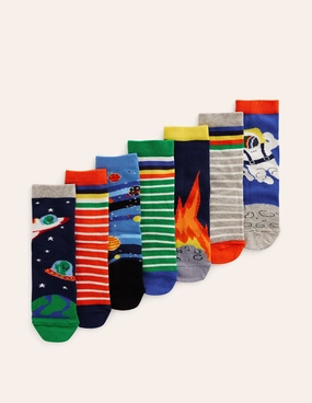 7-Pack Socks-Multi Space