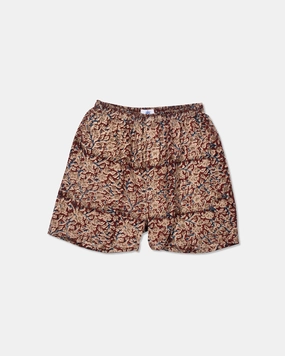 BATIK BOXER SHORT- BURGUNDY/TAN
