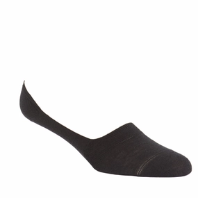 Black Fine Merino Wool Sock Linked Toe Low Vamp No Show
