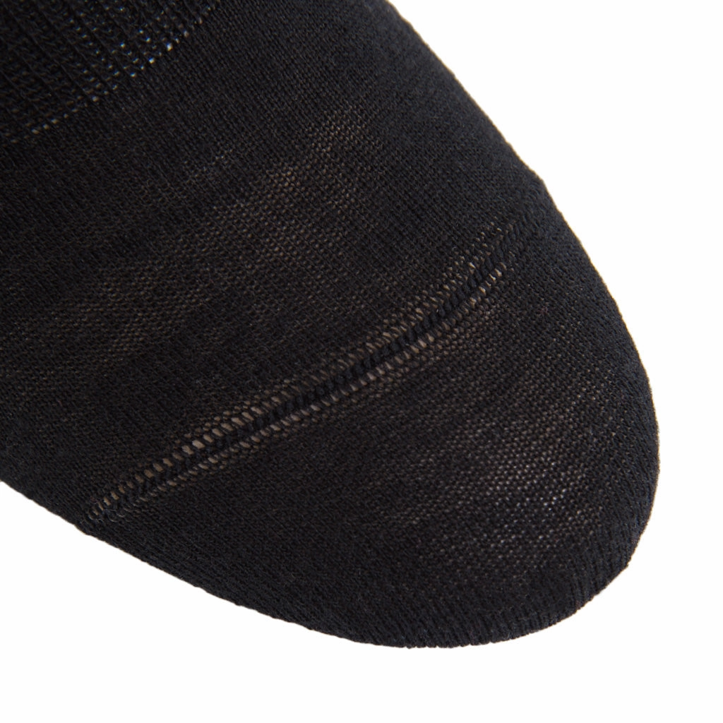 Black Fine Merino Wool Sock Linked Toe Low Vamp No Show