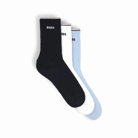 BOSS 3 Pair QS Rib Stripe Socks
