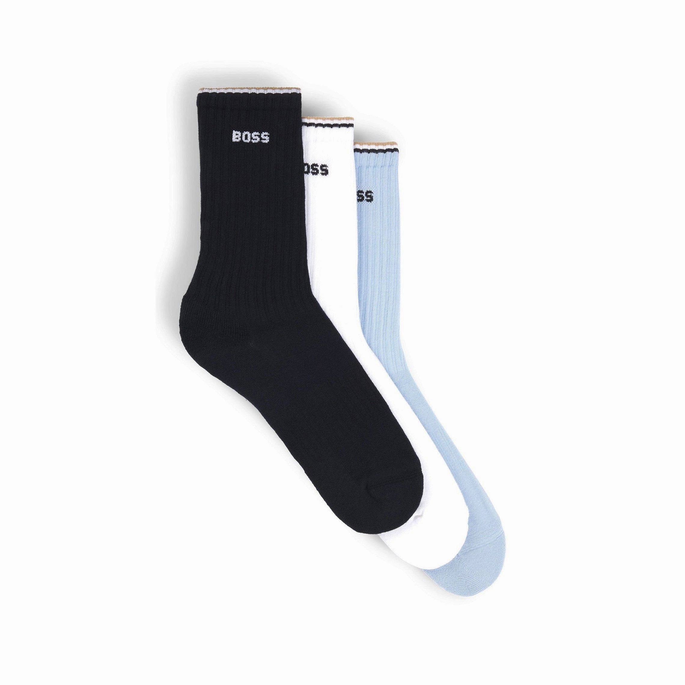 BOSS 3 Pair QS Rib Stripe Socks