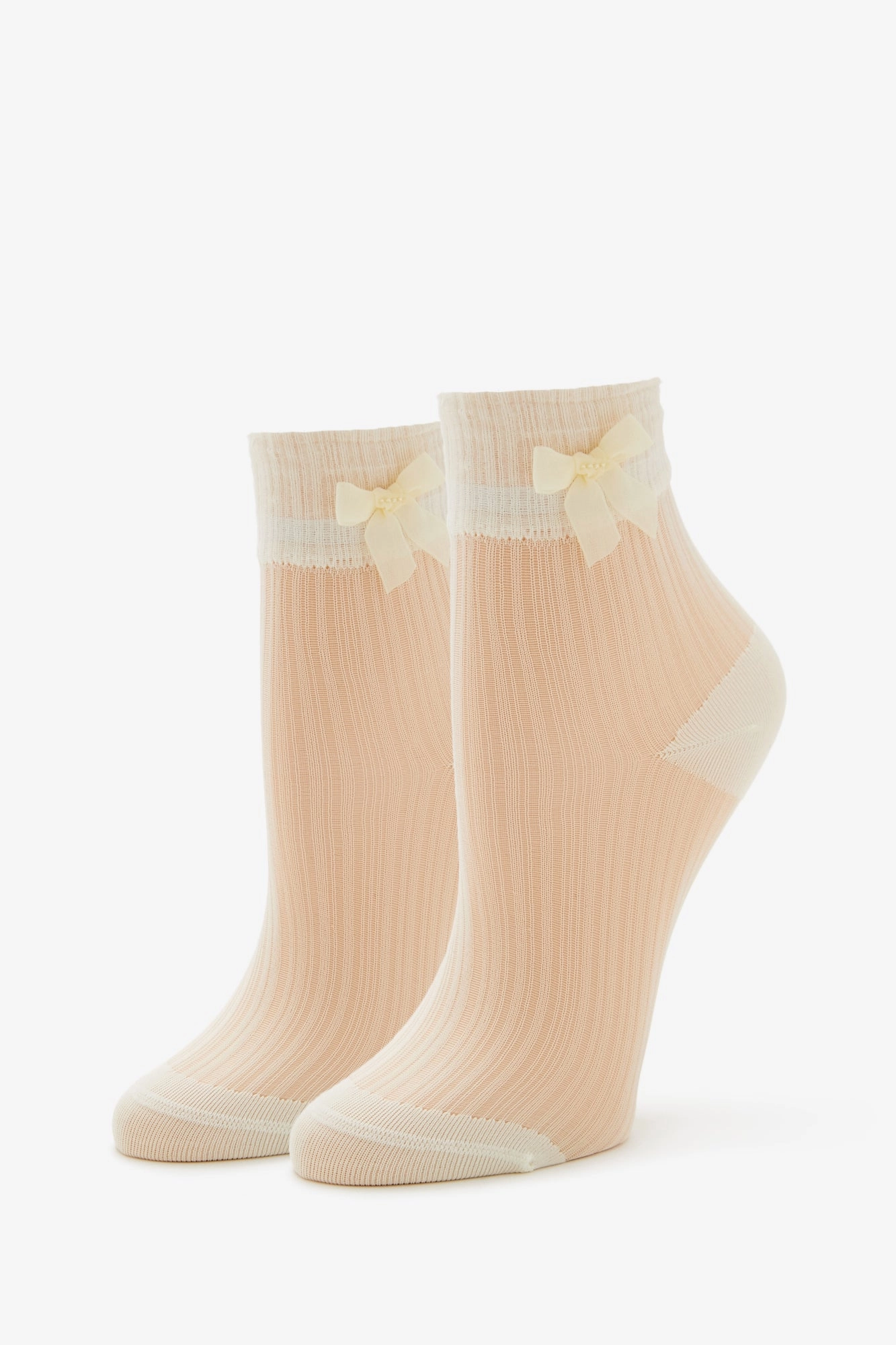 Bow Ribbed Crew Socks