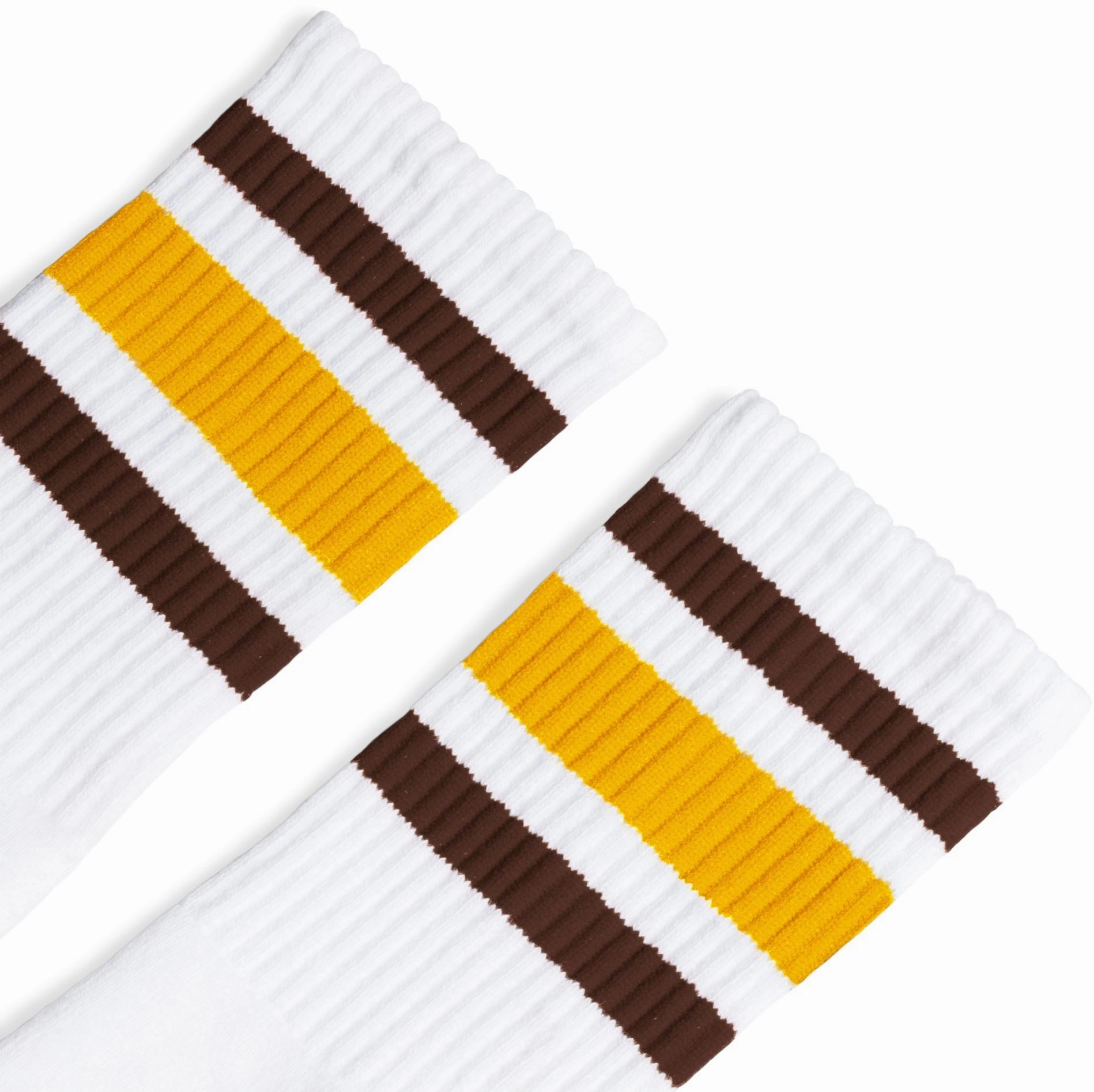 Brown and Gold Stripes | White