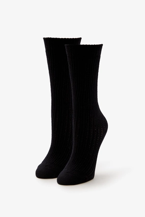 Cable Knit Crew Socks