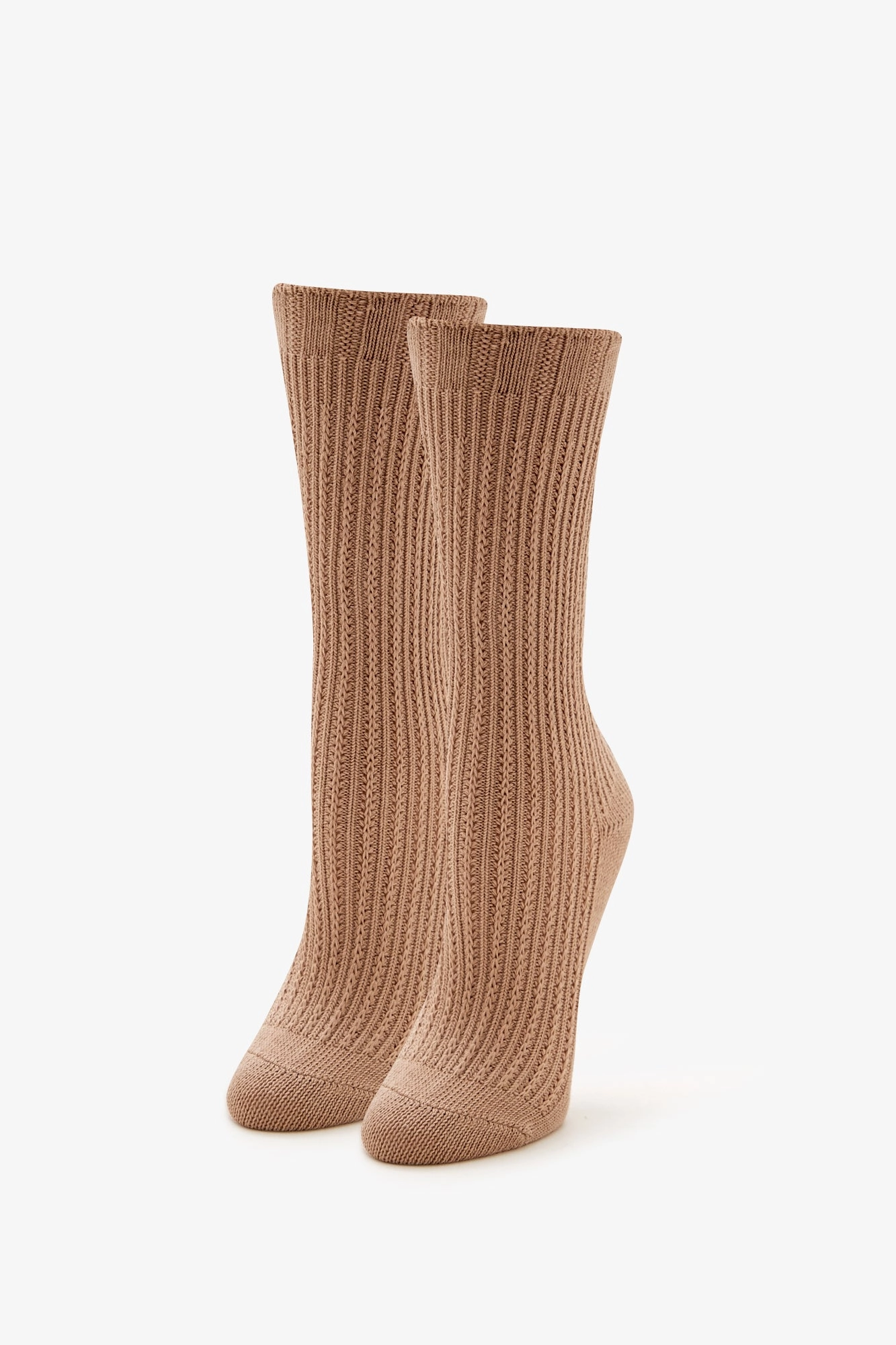 Cable Knit Crew Socks