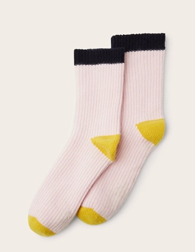 Cashmere Bed Socks-Milkshake/Wasp/Navy
