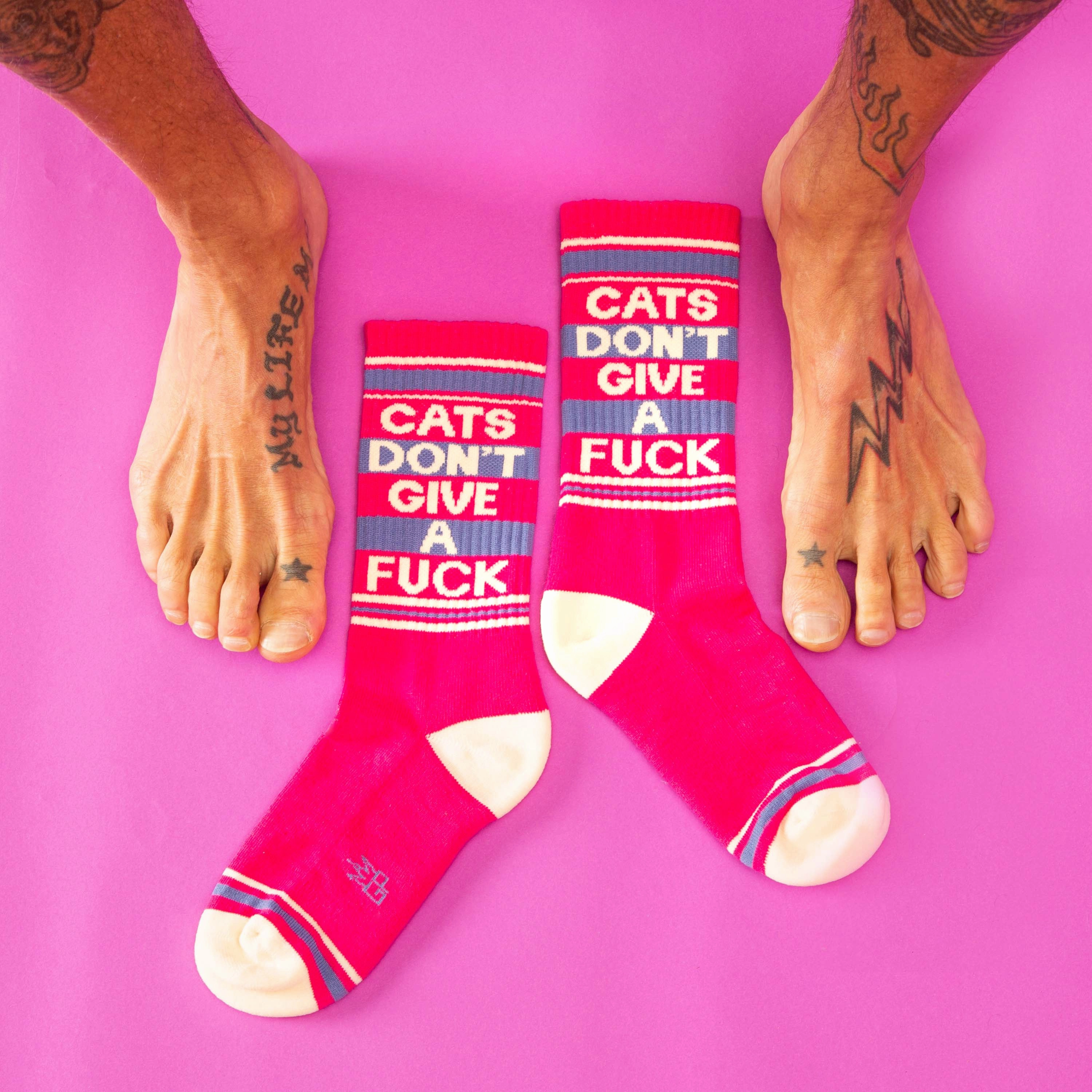 Cats Don't Give a Fuck - Gym Crew Socks
