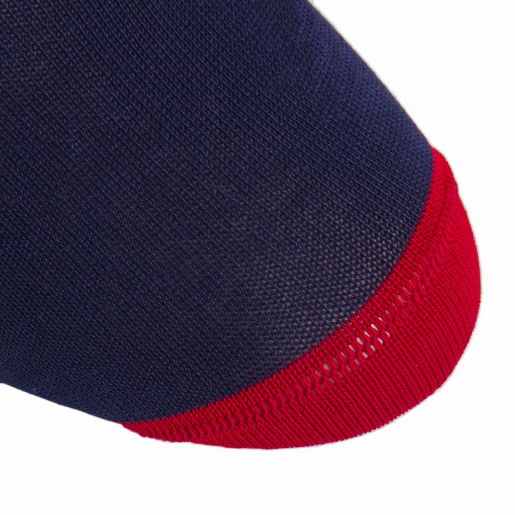 Classic Navy with Red Tipping, White and Red Baseball with Brown with Burnt Orange Bat Cotton Sock Linked Toe OTC