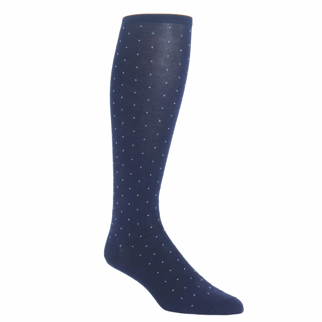 Classic Navy with White Pin Dot Cotton Sock Linked Toe OTC