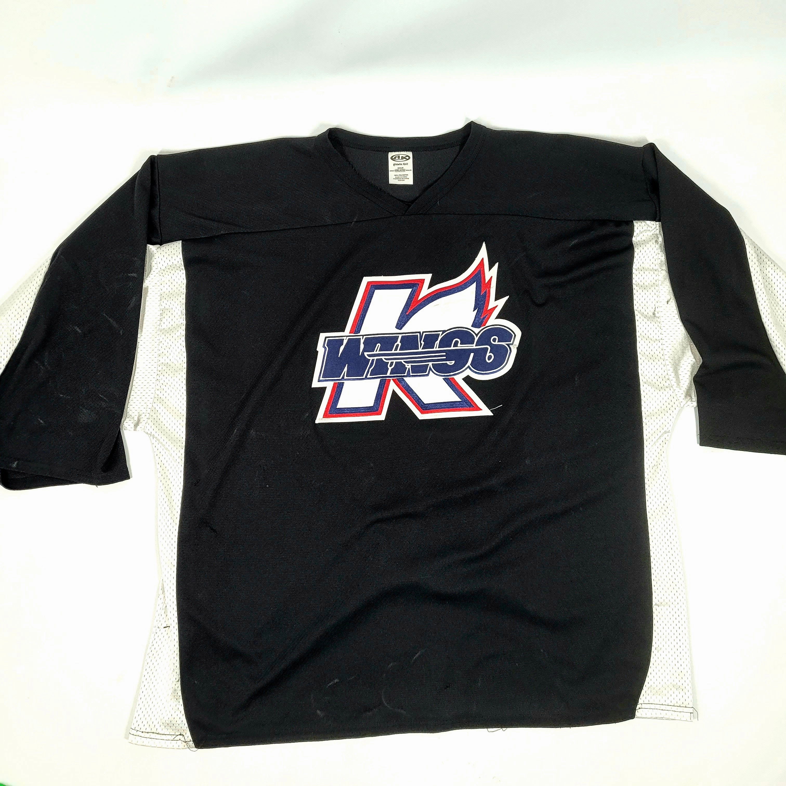 ECHL - Used Athletic Knit Goalie Practice Jersey - Kalamazoo Wings (Black)