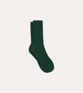 Forest Green Cotton Sports Socks