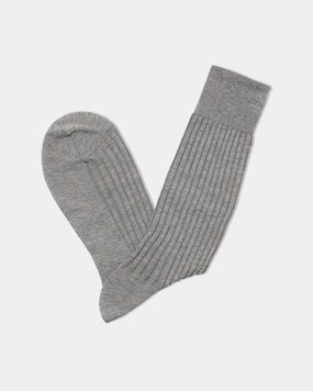 GREY MID-CALF HOSE COTTON SOCKS
