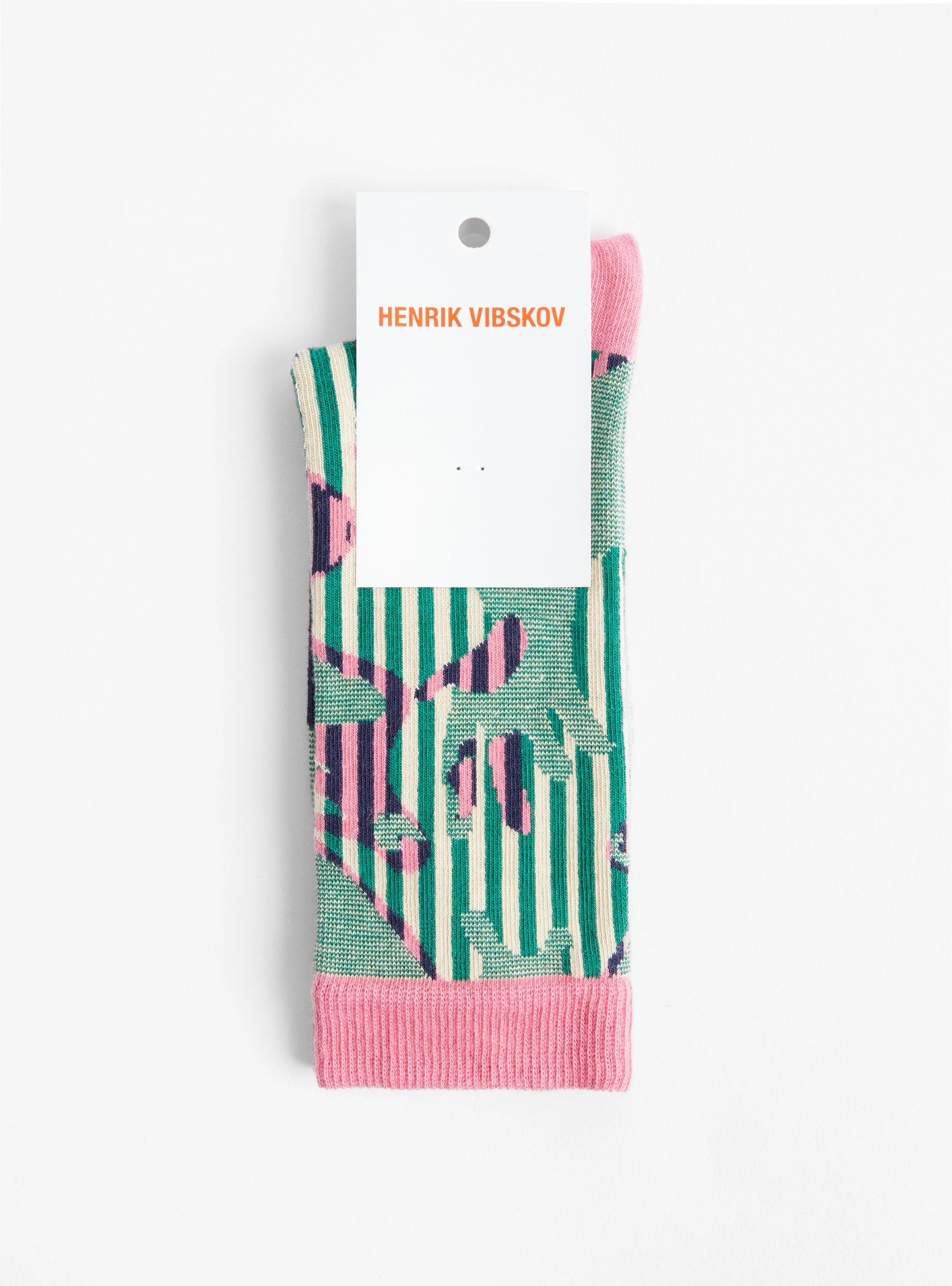 Handsome Hands Socks Femme, Pink, Green and Handsome Grid