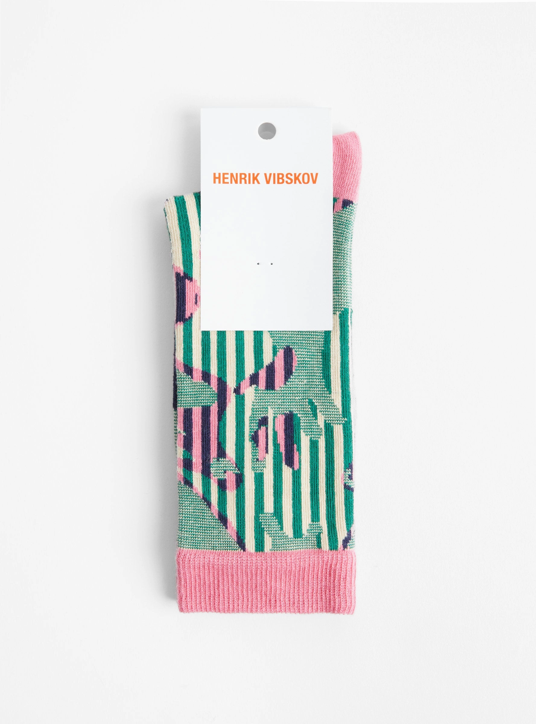 Handsome Hands Socks Femme, Pink, Green and Handsome Grid