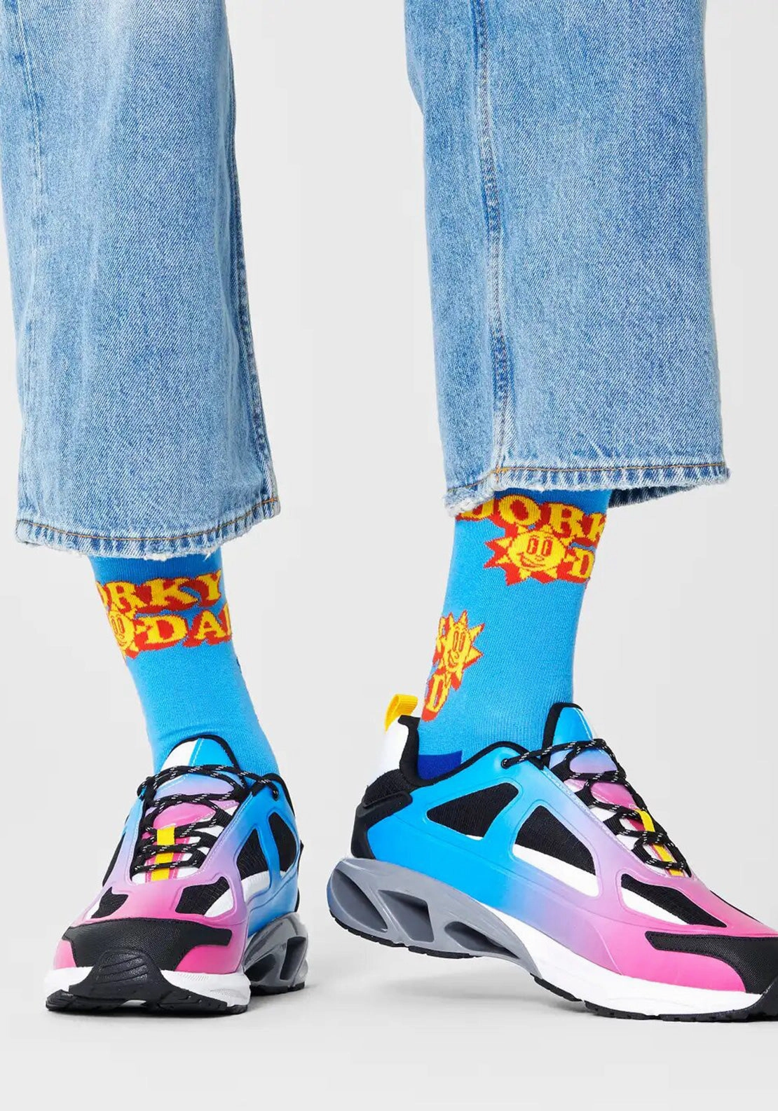 Happy Socks Number One Dad Socks, Blue Multi