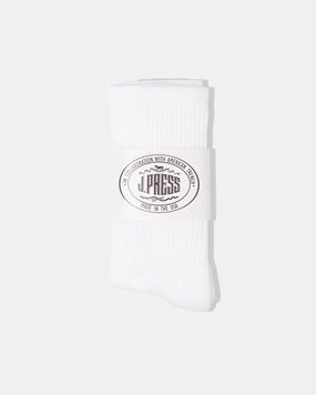 J.PRESS X AMERICAN TRENCH SOCKS - WHITE SOLID