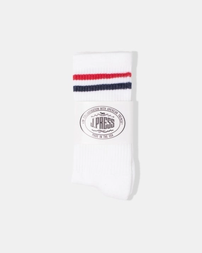 J.PRESS X AMERICAN TRENCH SOCKS - WHITE TENNIS STRIPE
