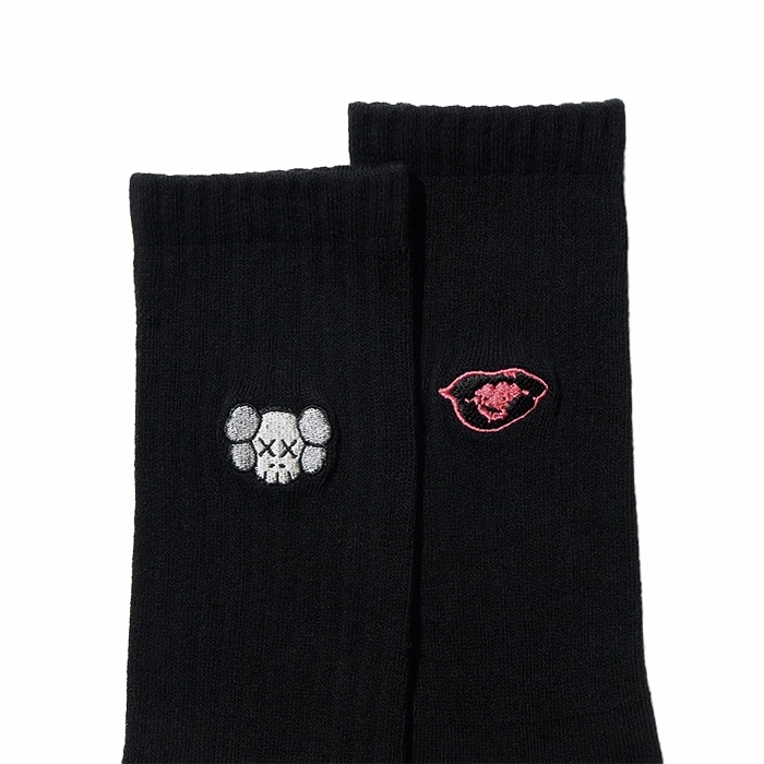 KAWS x Uniqlo Warhol Skull Head Socks Black