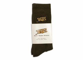 Little Africa Trademark Logo Socks in Green