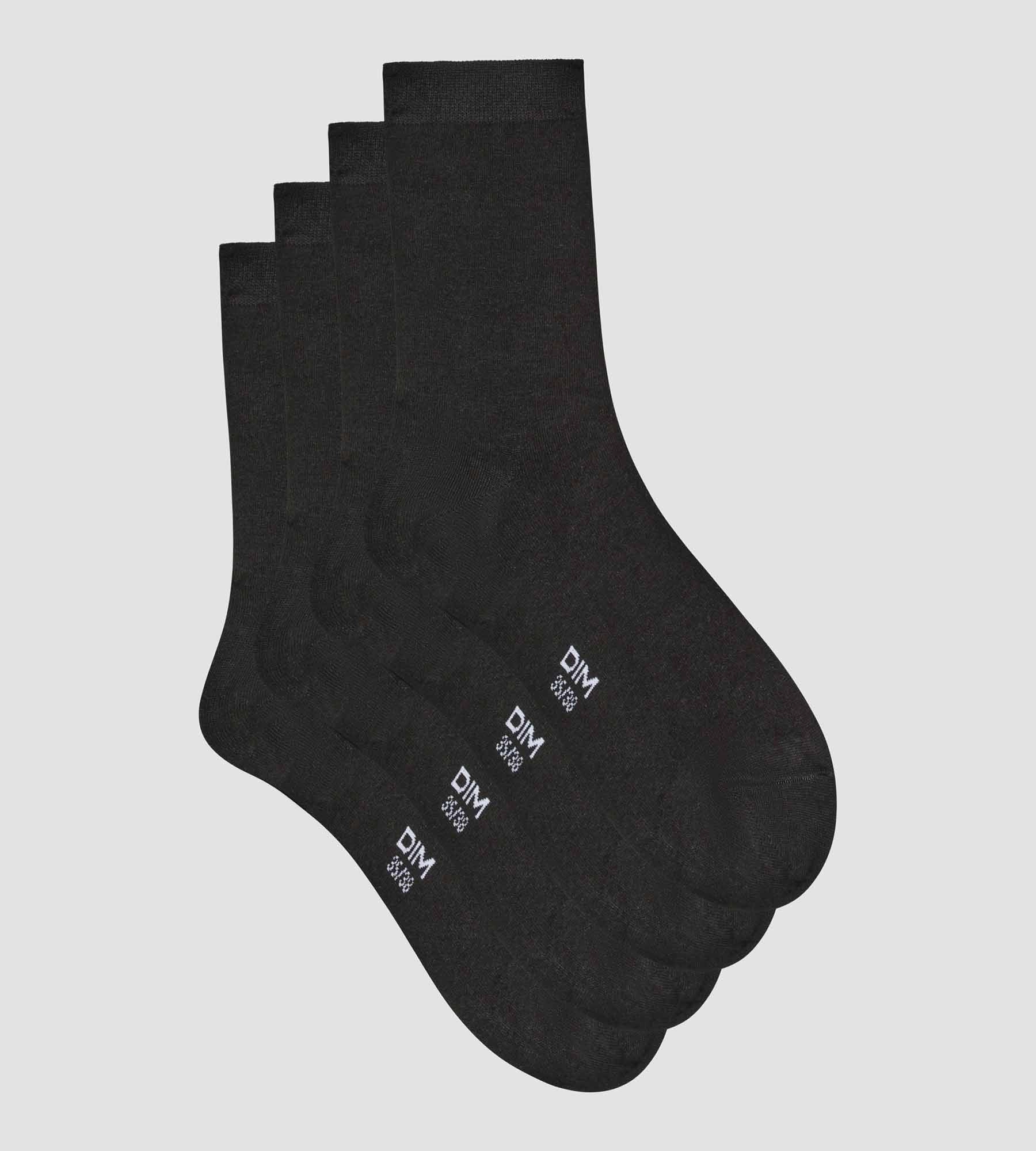 Lot de 2 paires de chaussettes femme en viscose Noire Dim Bambou