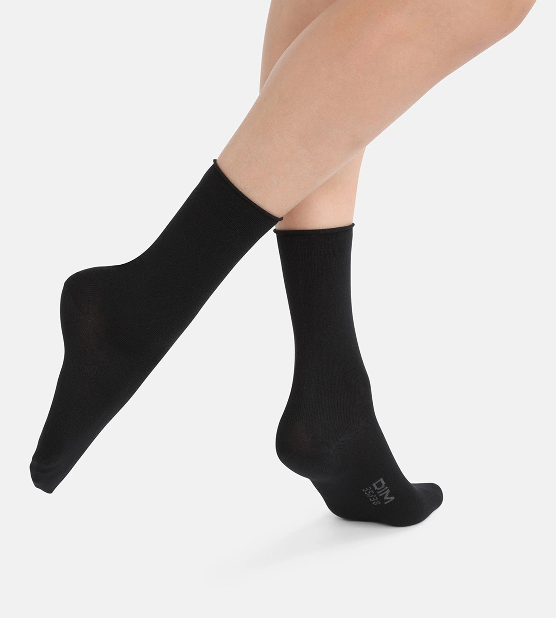 Lot de 2 paires de chaussettes noires Femme en coton modal