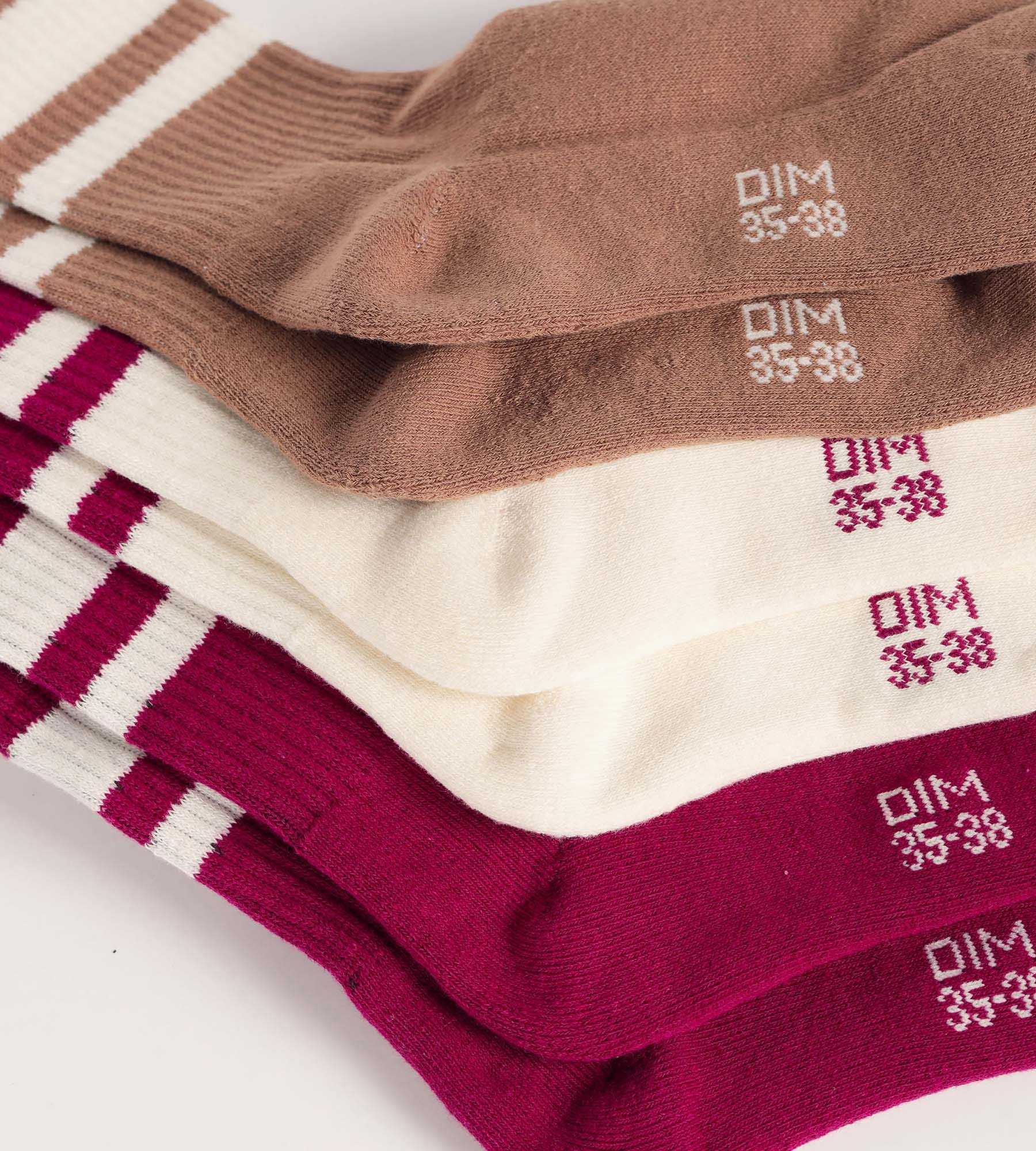 Lot de 3 paires de chaussettes femme en coton Café EcoDim Sport