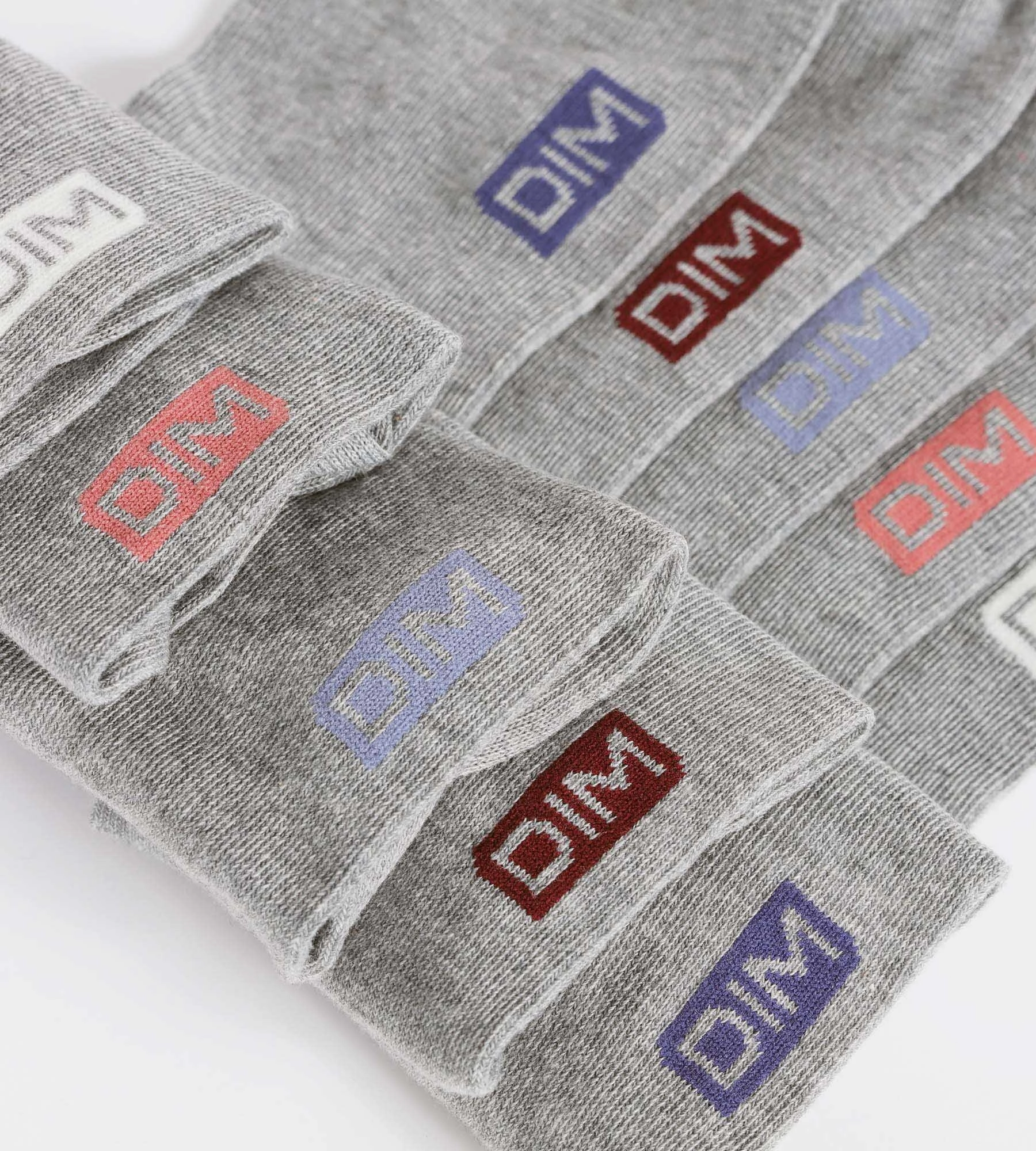 Lot de 5 paires de socquettes femme en coton Gris Clair EcoDim