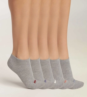 Lot de 5 paires de socquettes femme en coton Gris Clair EcoDim