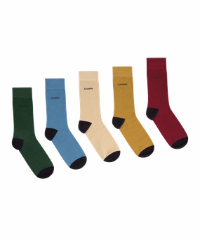 Men's Bamboo Socks (Box of 5) - Logo Oat Mix