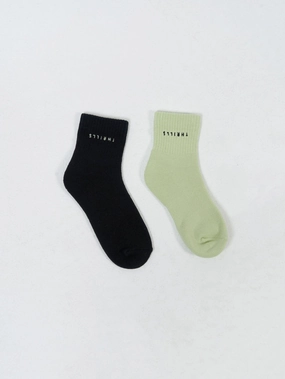 Minimal Thrills 2 Pack Socks - Pistachio-Merch Black