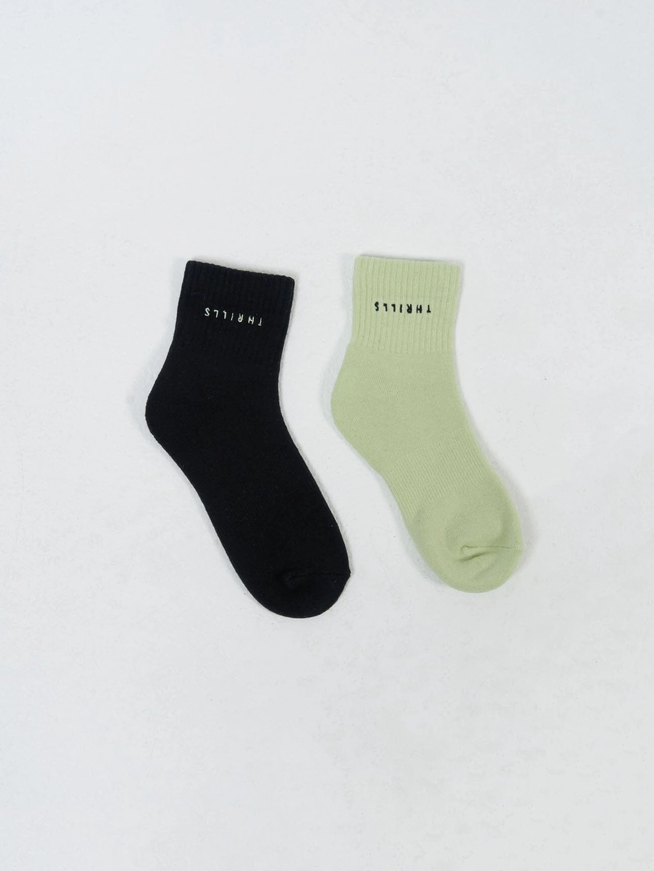 Minimal Thrills 2 Pack Socks - Pistachio-Merch Black