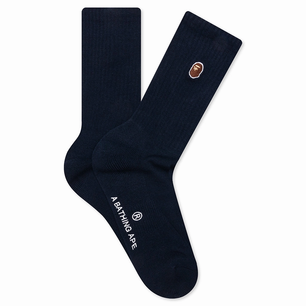 One Point Socks - Navy