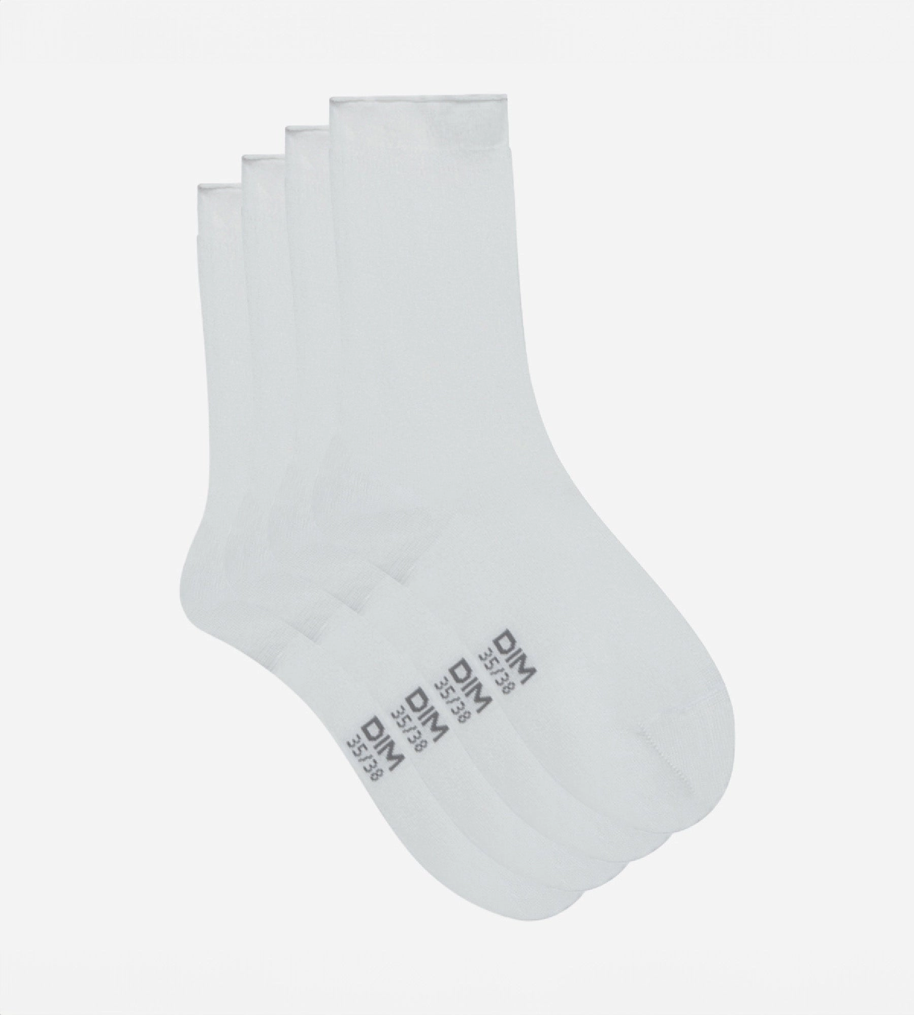Pack of 2 pairs of white cotton modal socks for women