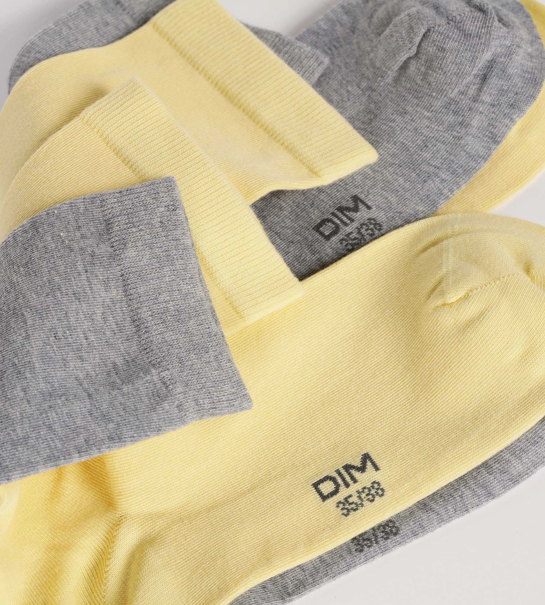 Pack of 2 pairs of women's Banana cotton knee socks Dim