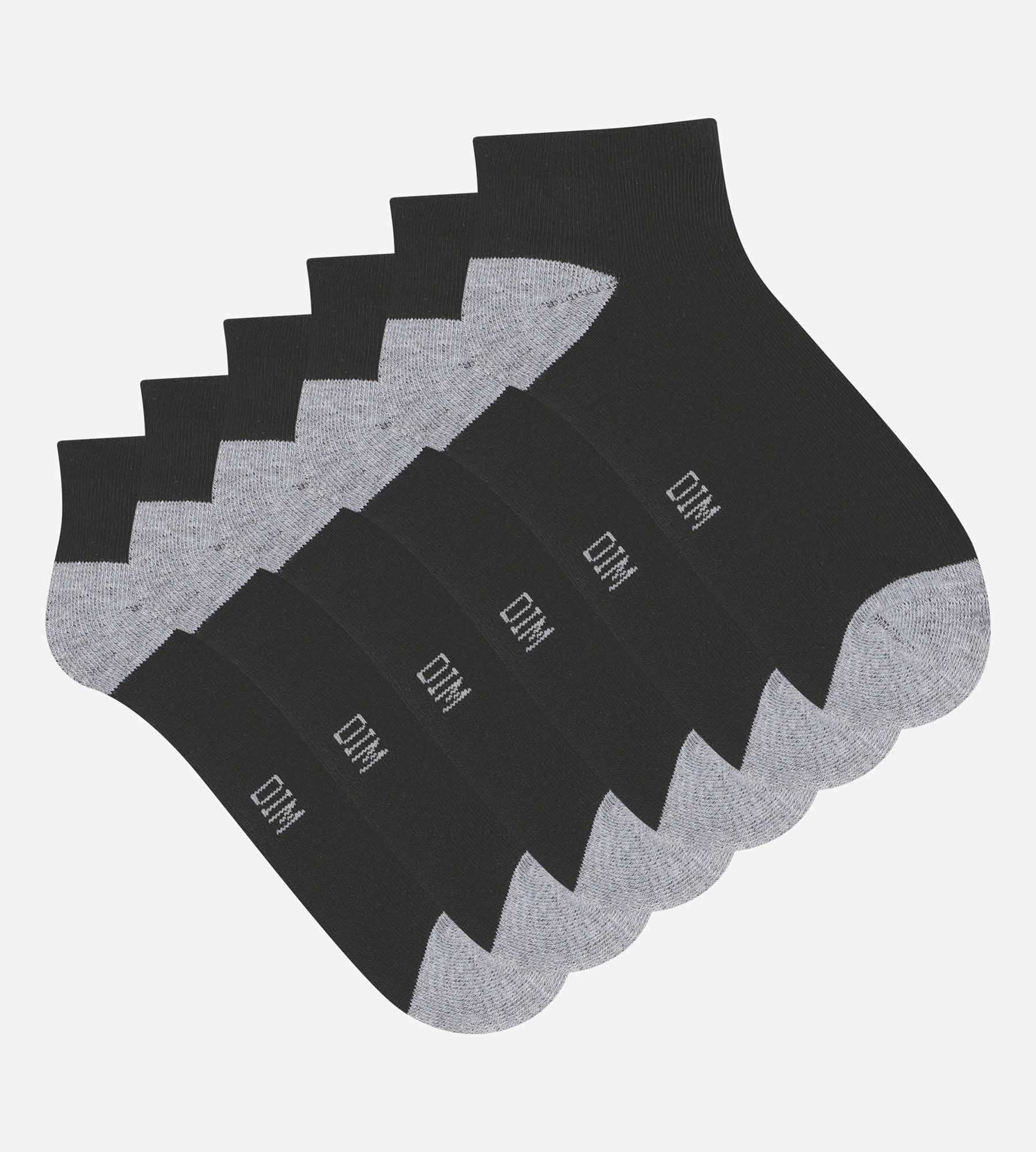 Pack of 3 pairs of EcoDim Sport black and grey cotton socks for women