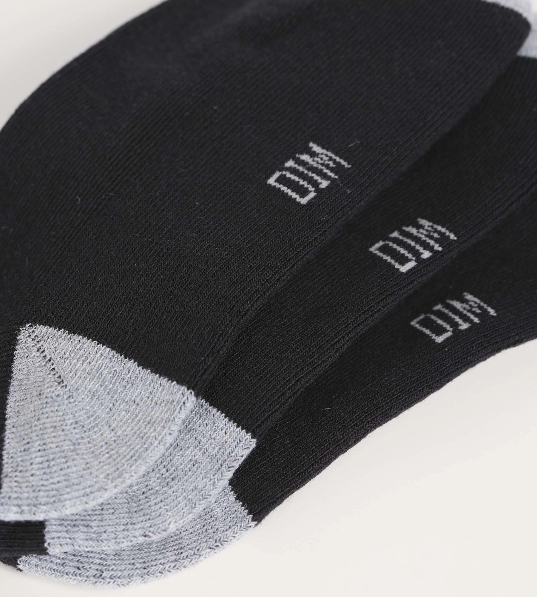 Pack of 3 pairs of EcoDim Sport black and grey cotton socks for women