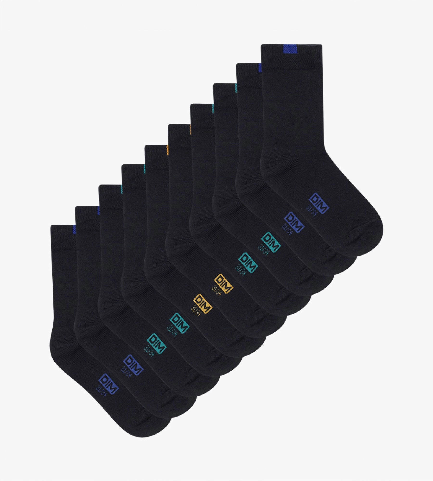 Pack of 5 pairs of children's socks in cotton Navy Blue Écodim