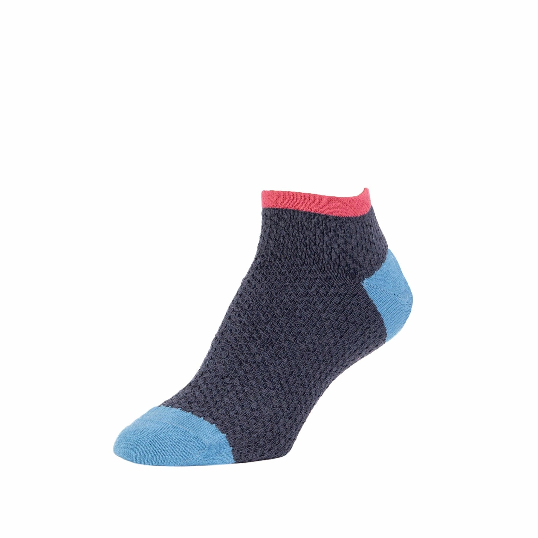 Pintuck - Textured Organic Cotton Mini Anklet Socks - Indigo