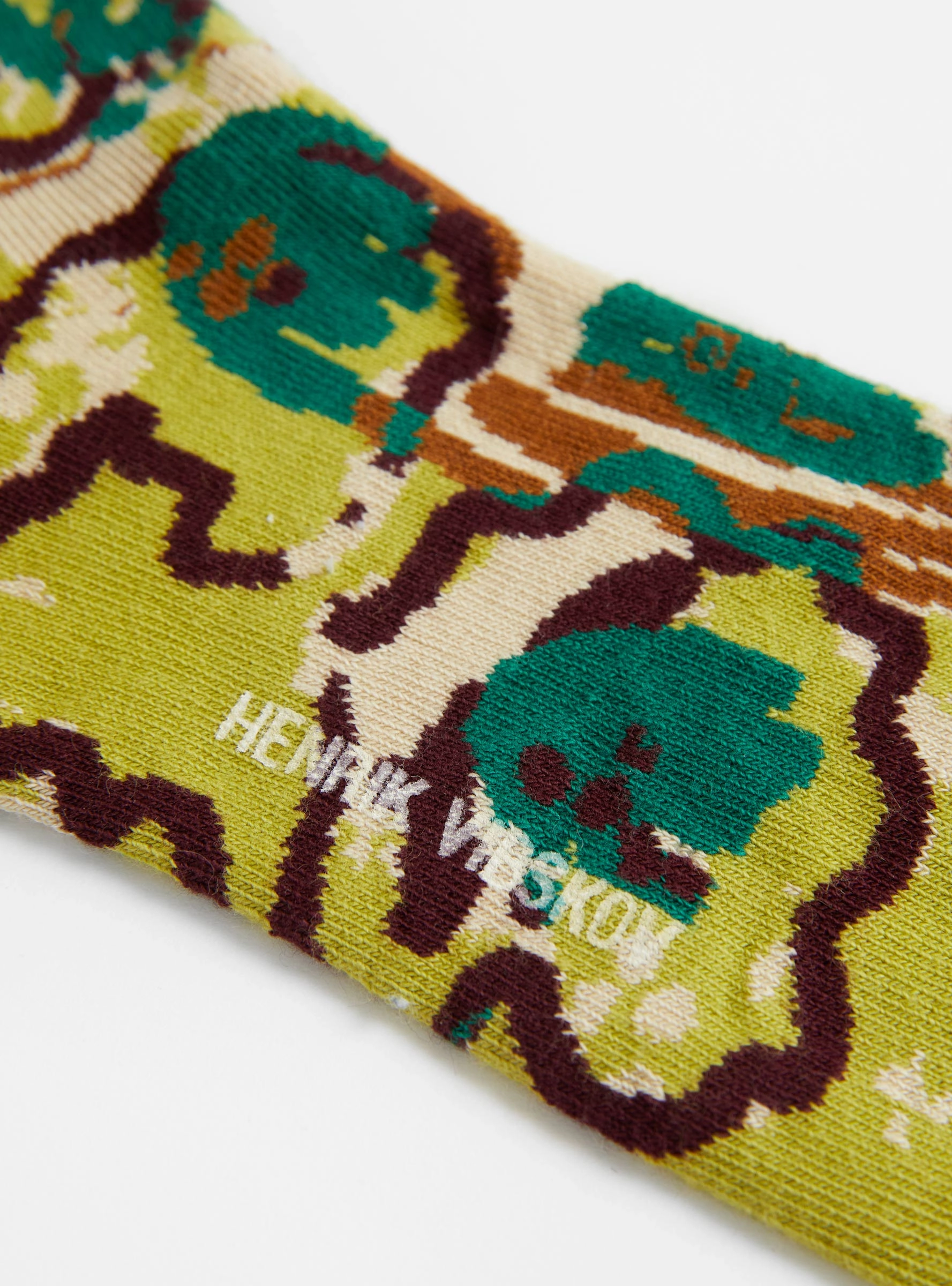 Playground Flowers Socks Brown Green Spraycan