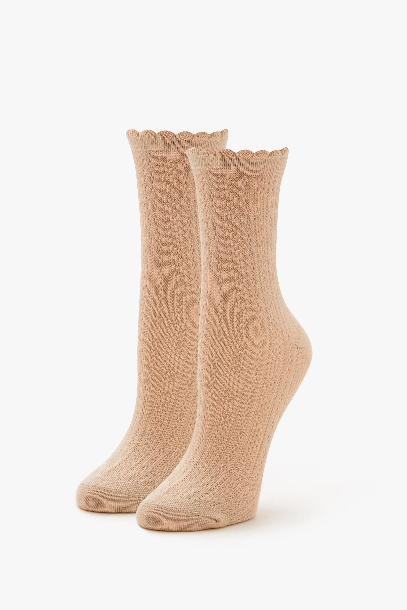 Pointelle Knit Crew Socks