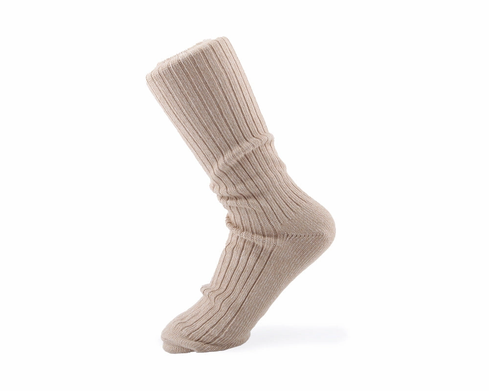Ribbed Melange Socks - Sand Dollar (Ivory & Beige)