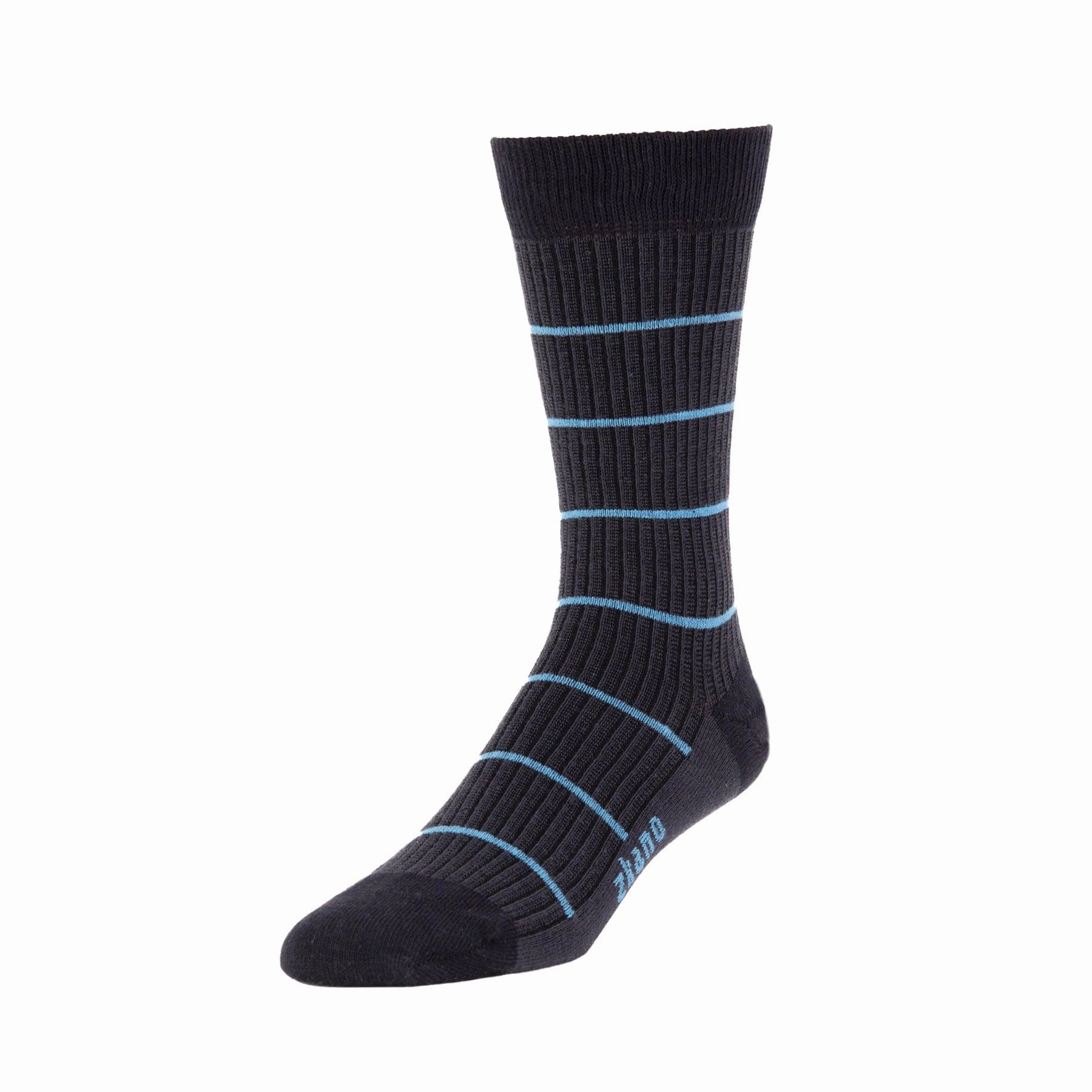 Shadow Stripe - Organic Cotton Crew Socks - Charcoal