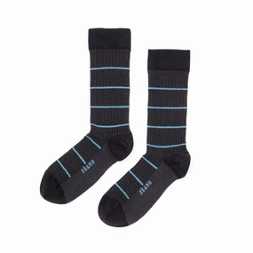 Shadow Stripe - Organic Cotton Crew Socks - Charcoal
