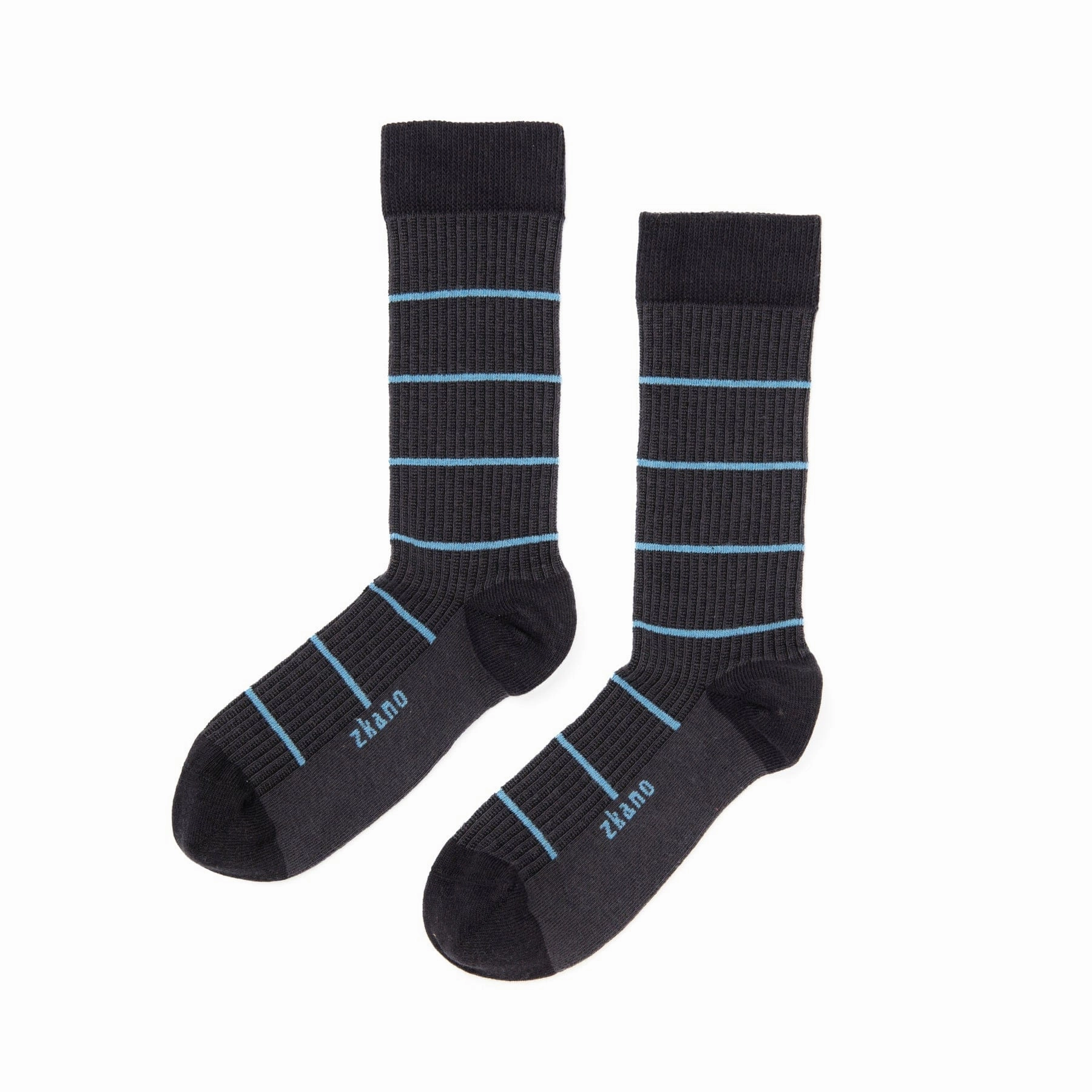 Shadow Stripe - Organic Cotton Crew Socks - Charcoal